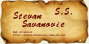 Stevan Savanović vizit kartica
